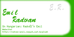 emil radvan business card